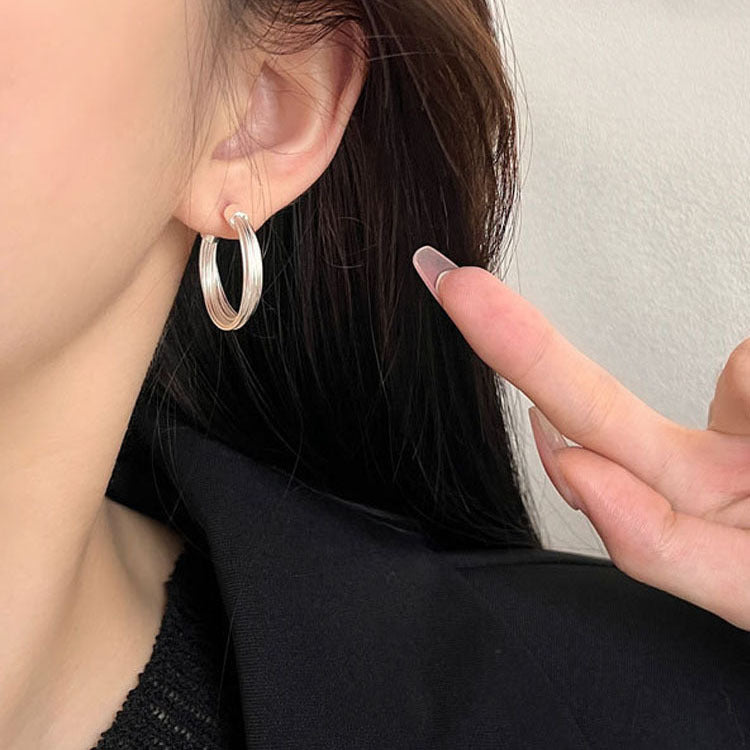 Multilayered Line Hoop-Ohrringe