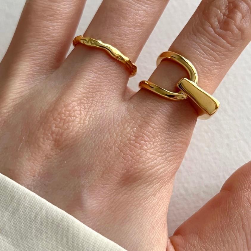 Asymmetrischer verstellbarer Ring aus Sterling Silber