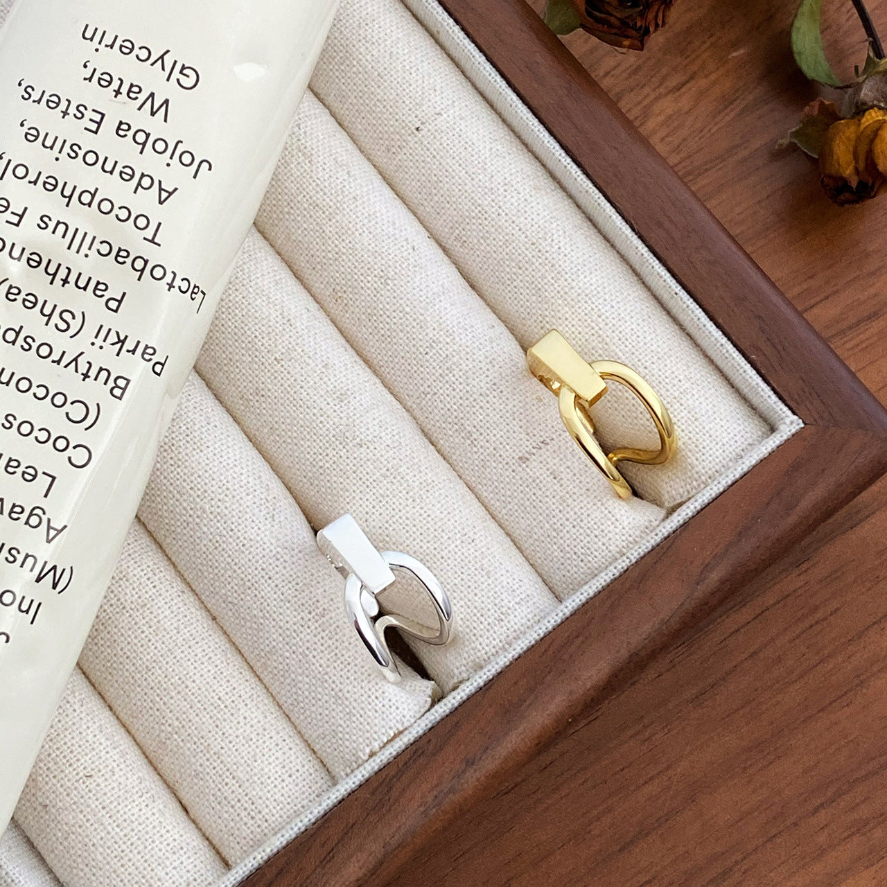 Asymmetrischer verstellbarer Ring aus Sterling Silber