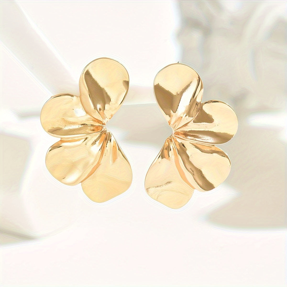 Golden Bloom Elegante Floral Geometry Ohrringe für Sie