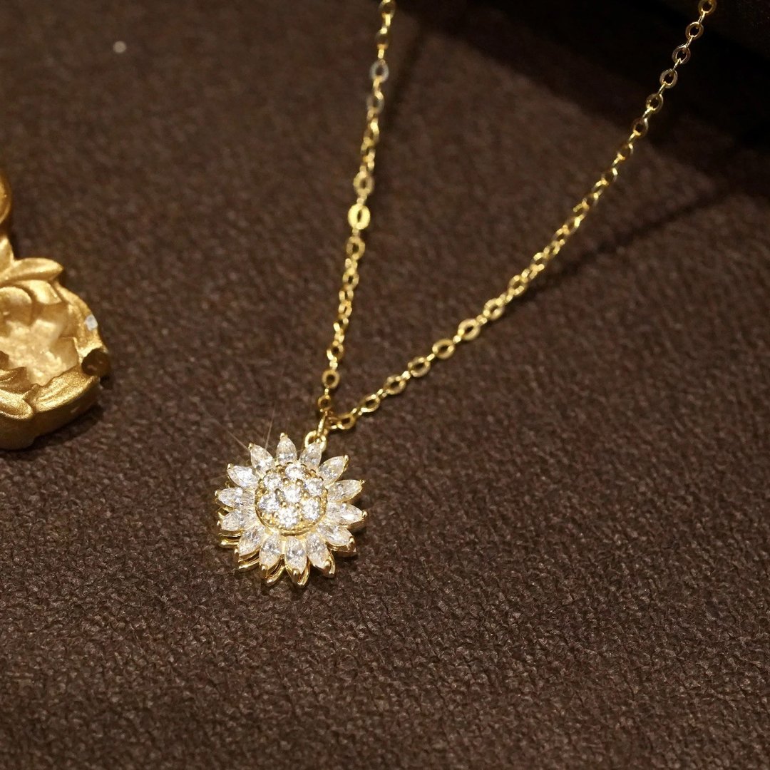 Drehbare Sonnenblumen-Halskette