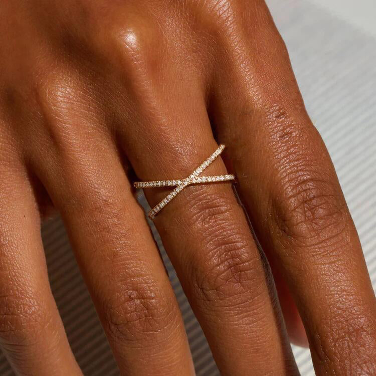 Nia Gold Kreuz Ring