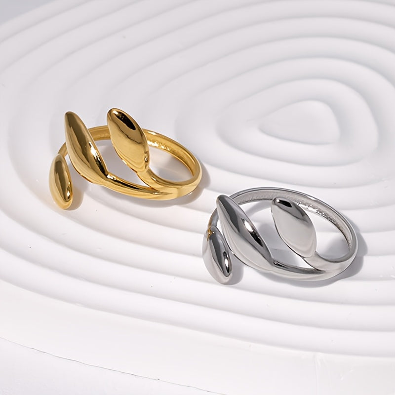 Whispering Willow Elegante Blatt Design Aussage Ring