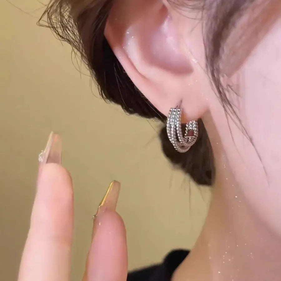 Geometrische Lagen-Ohrringe