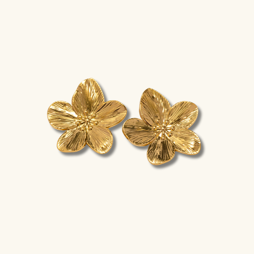 Allysa Blume Gold-Ohrringe