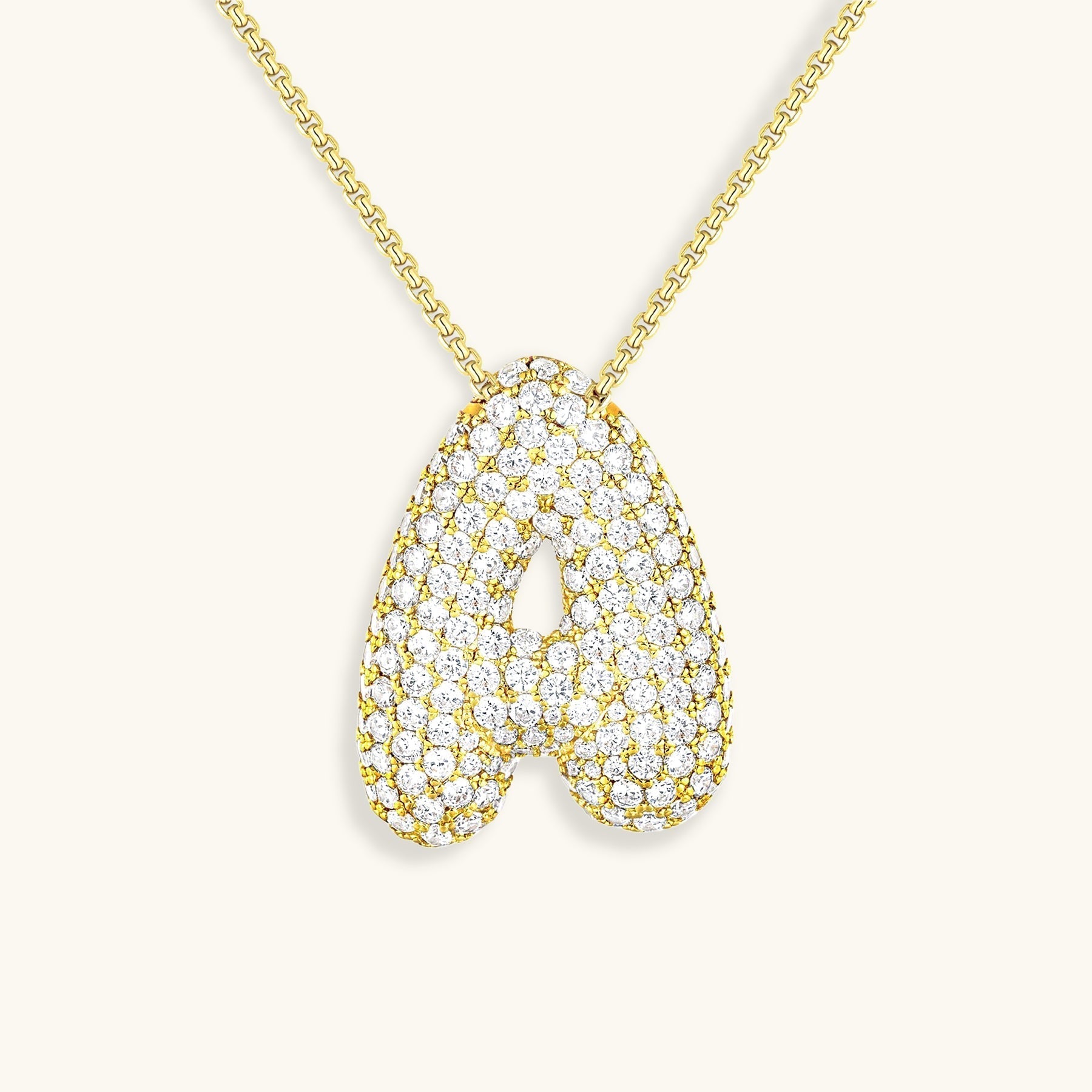 Bubble Initial Diamond Halskette