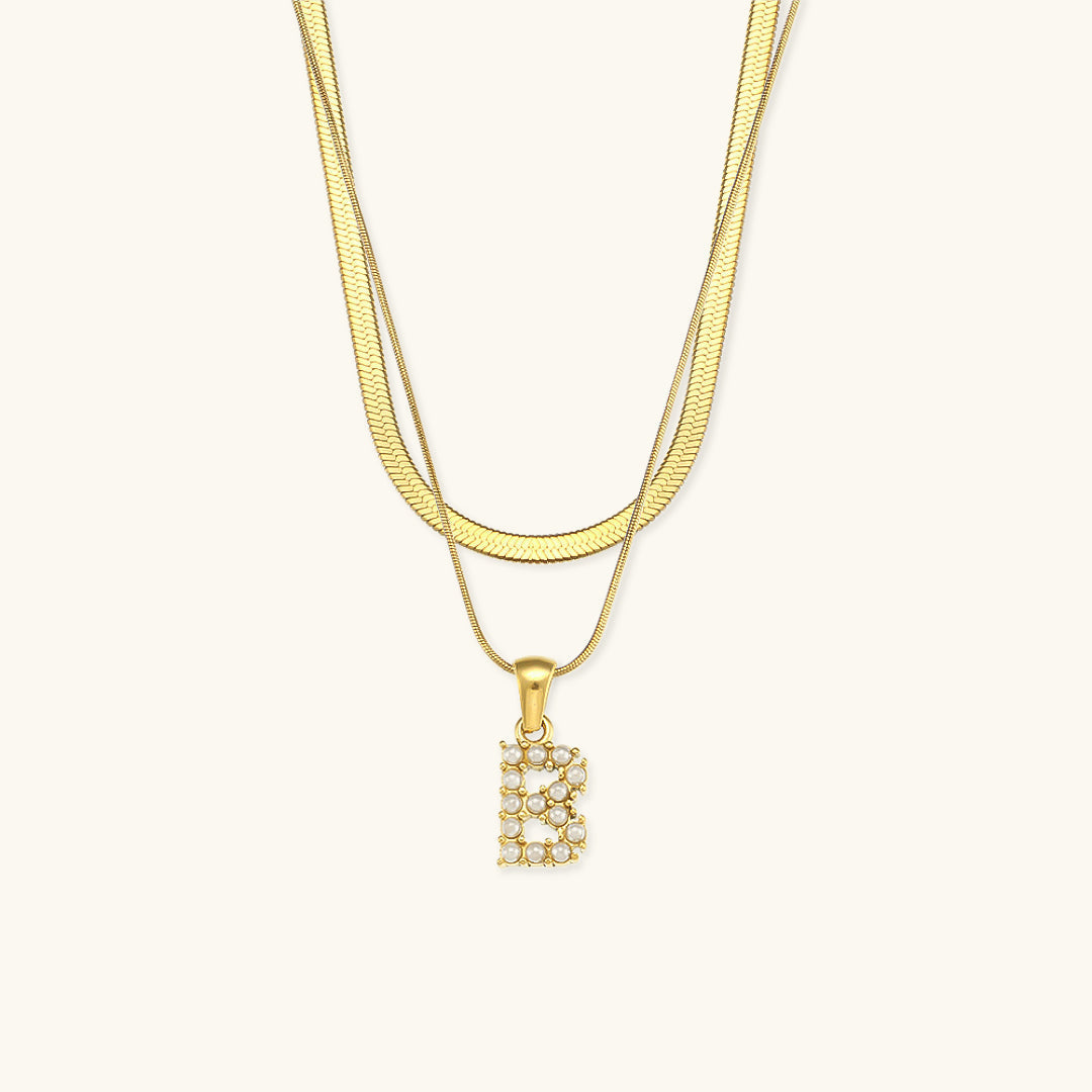 Fiona Lagenweise Gold Initial Buchstaben Halskette