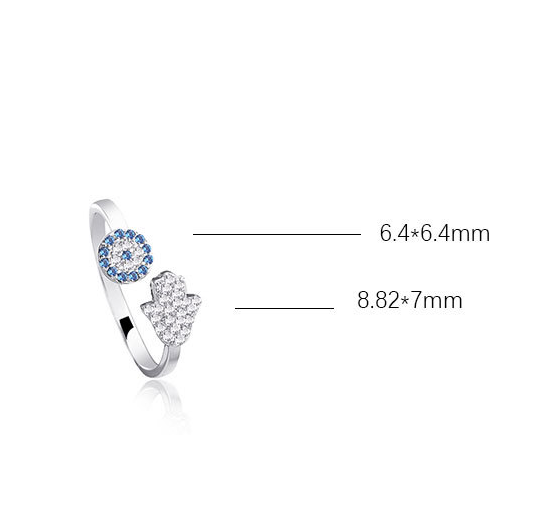 Belinda Hamsa Ring in Silber - 925 Sterling Silber