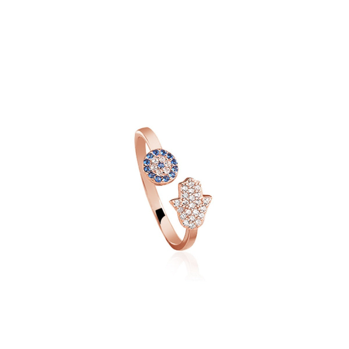 Belinda Hamsa Ring in Rose Gold - 925 Sterling Silber
