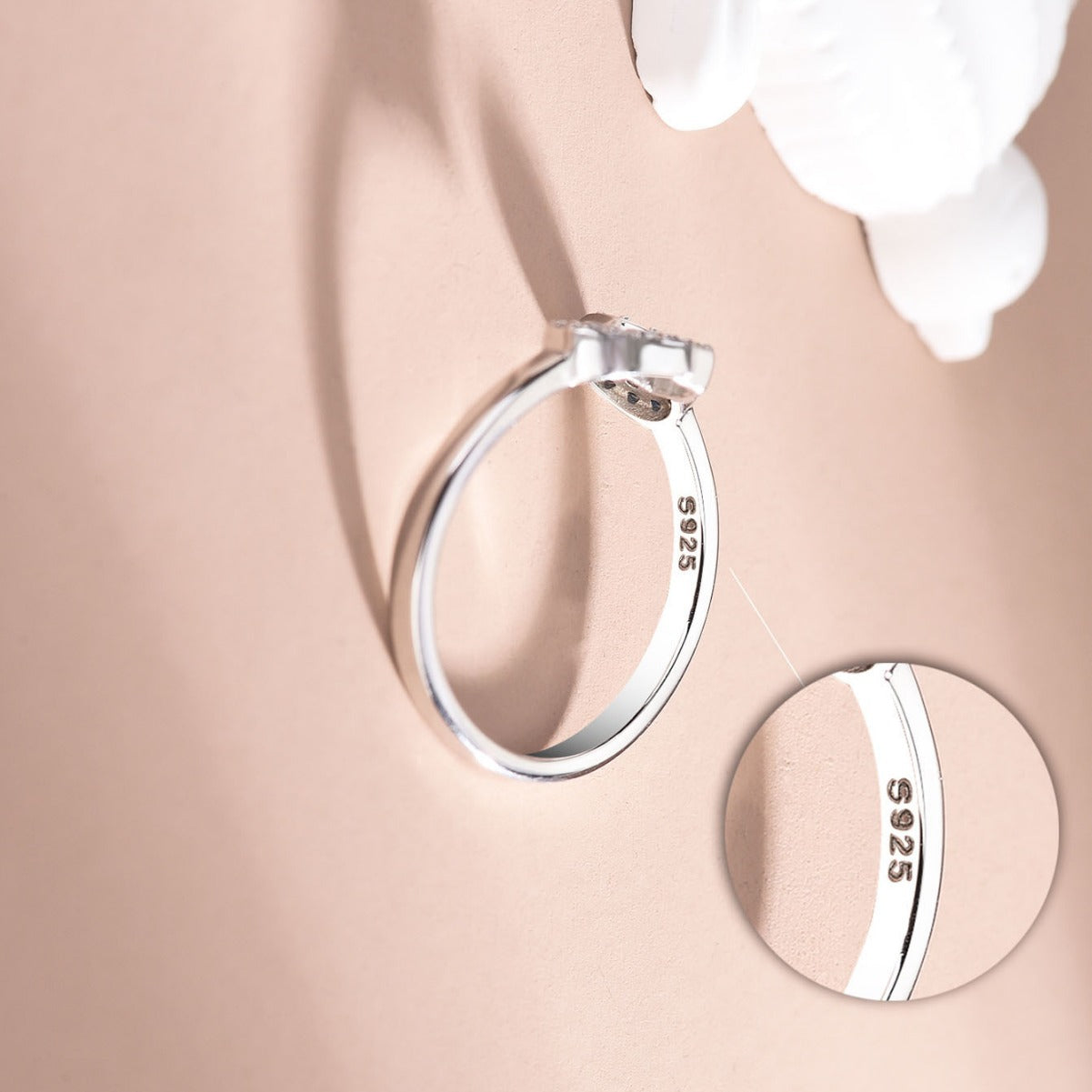 Belinda Hamsa Ring in Rose Gold - 925 Sterling Silber