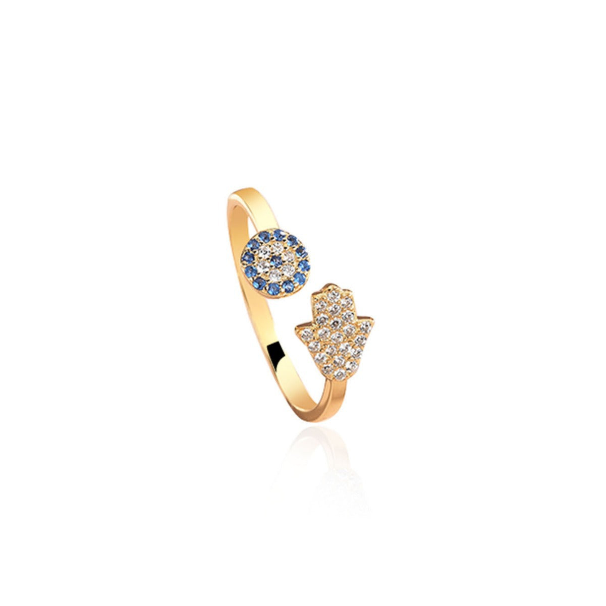 Belinda Hamsa Ring in Rose Gold - 925 Sterling Silber
