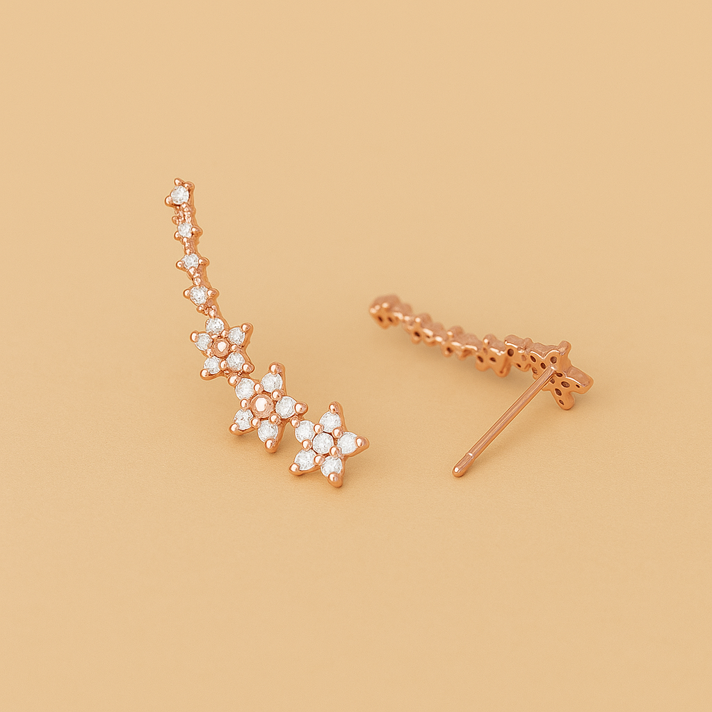 Elegante florale Strass-Ohrstecker