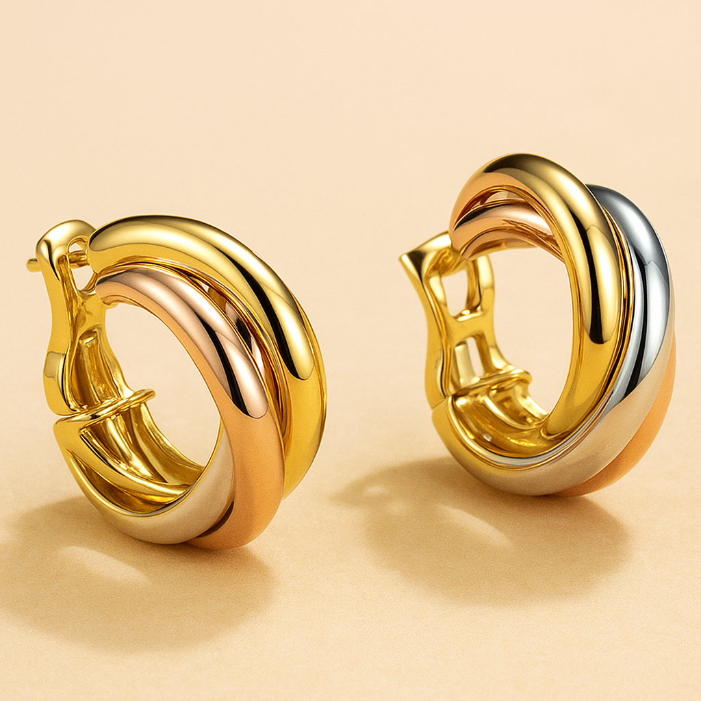 Signature Cross Detail Hoops - Handgefertigter Kupferschmuck