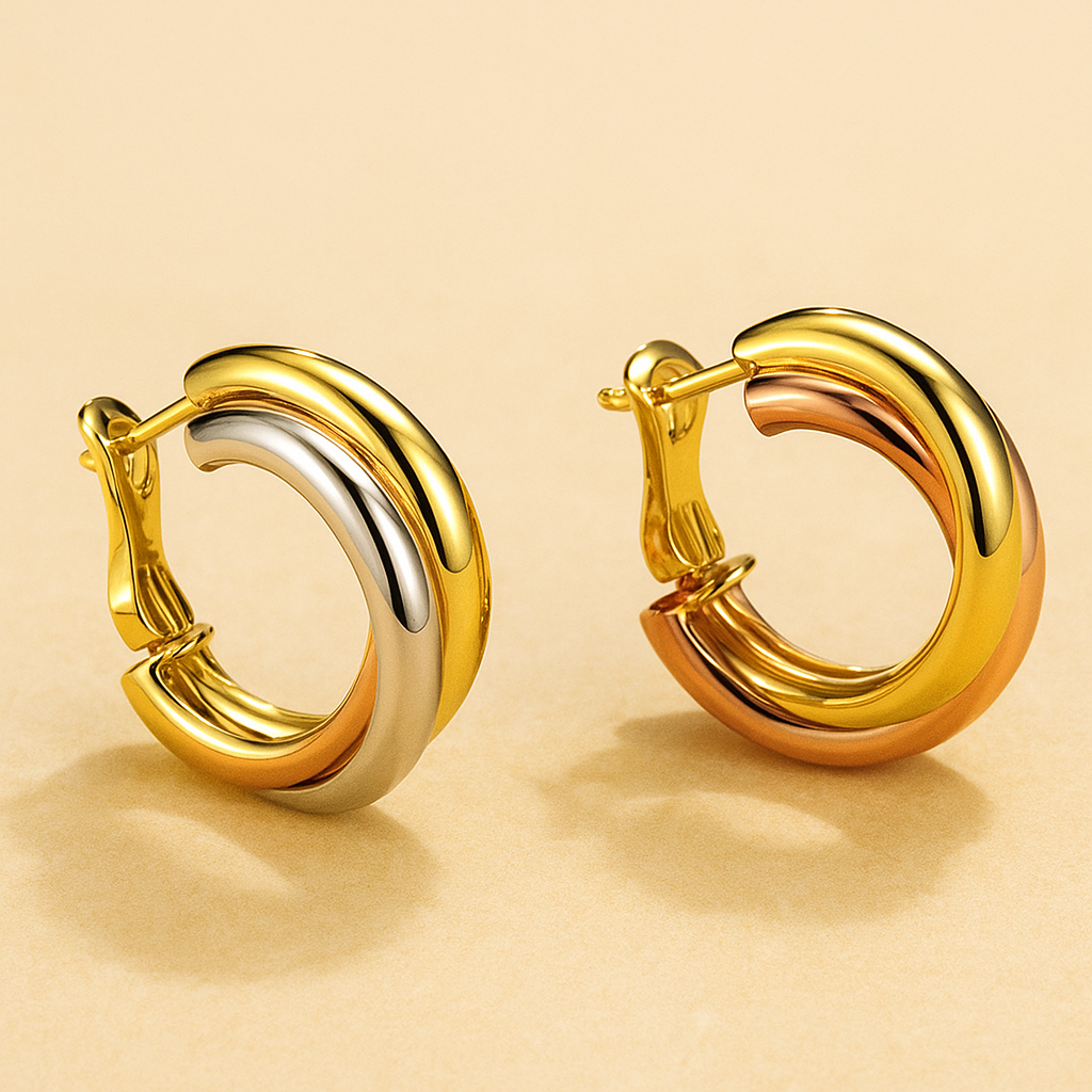Signature Cross Detail Hoops - Handgefertigter Kupferschmuck
