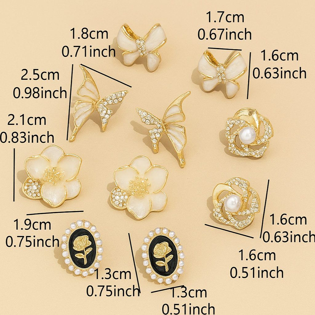 Lera - Elegante Ohrringe im 5er-Set mit zeitlosem Design