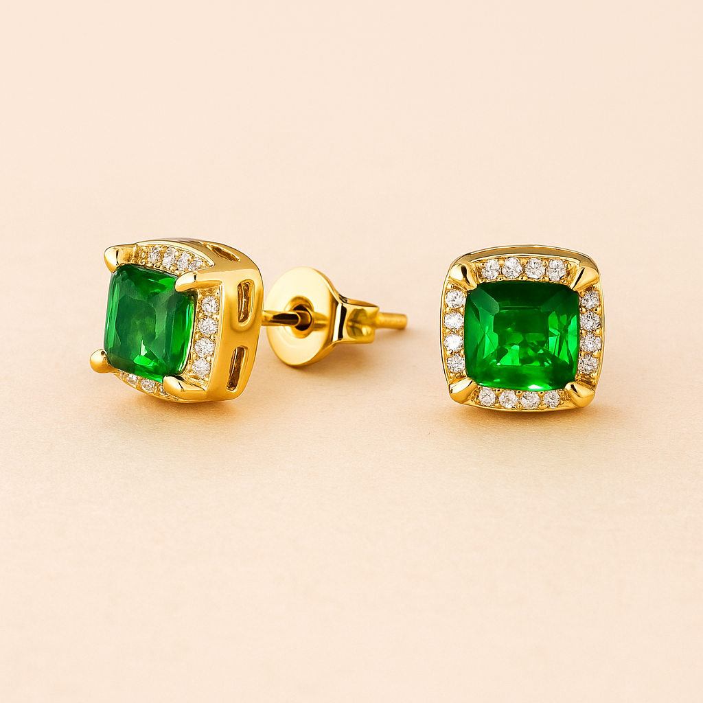 Retro Quadratische 6mm High-End Vielseitige Ohrringe
