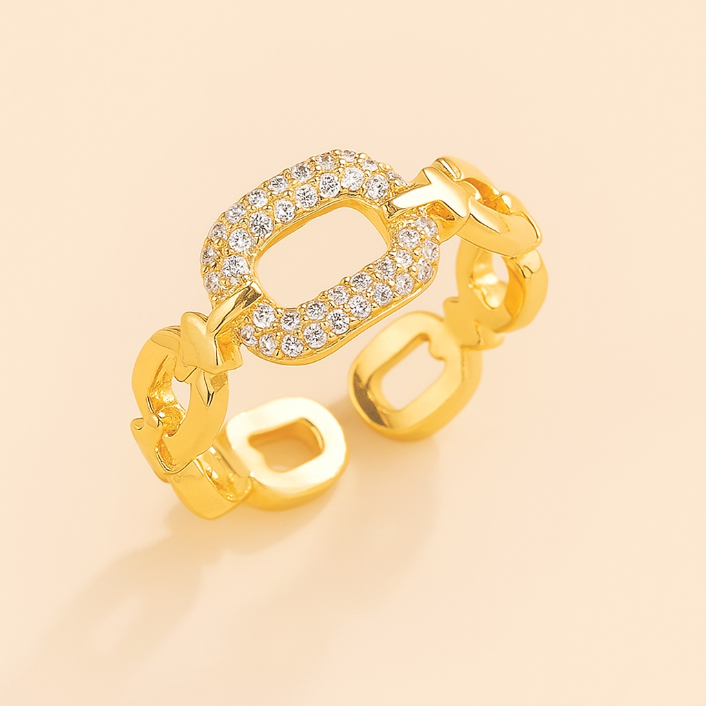 Schicker hohler Zirkonia-Ring - minimalistischer Stil für Mädchen