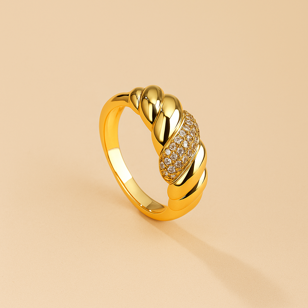 Exquisiter Croissant Ring - Leichter Luxus Damen Accessoires