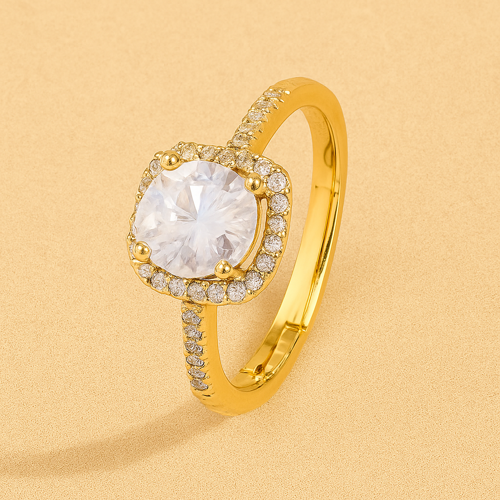 Verschnörkelter Ring mit Glitzer und raffiniertem Design