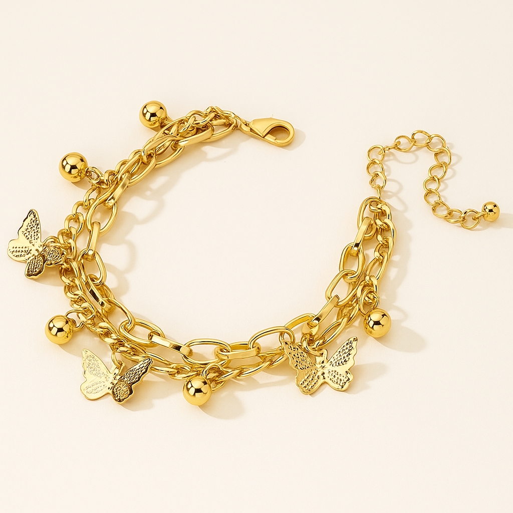 Faye | Elegantes Armband mit Schmetterlingscharmband