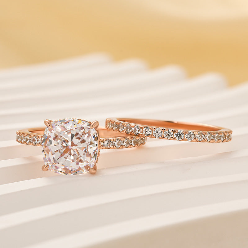 Braut-Kissen 2 Stück Ring Satz | Roségold