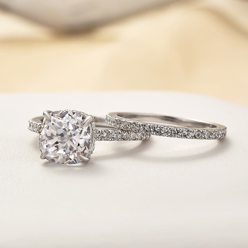 Bridal Kissen 2 Stück Ring Satz | Weißgold