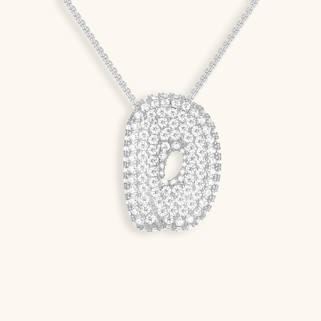 Bubble Initial Diamond Halskette