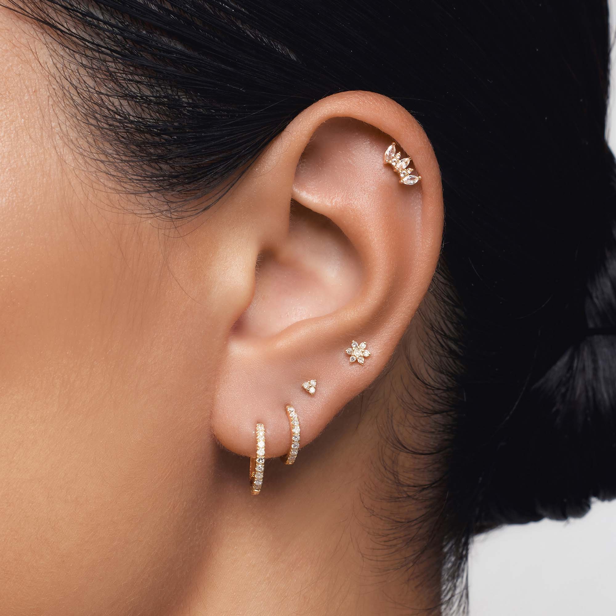 Diamant-Dreieckspiercing | Gold