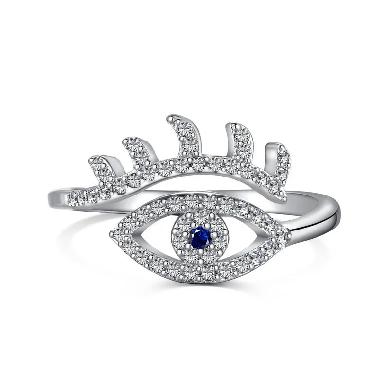 Hannah Evil Eye Ring - Sterling Silber und Zirkon