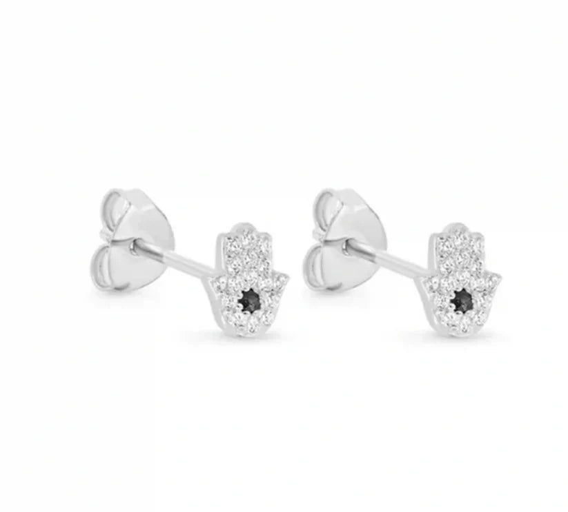 Harriet Hamsa Kleine Ohrstecker -925 Sterling Silber