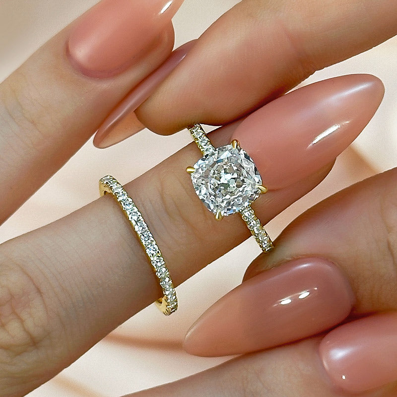 Braut-Kissen 2 Stück Ring Satz | Gold