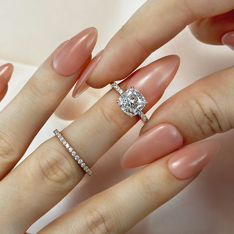 Braut-Kissen 2 Stück Ring Satz | Roségold