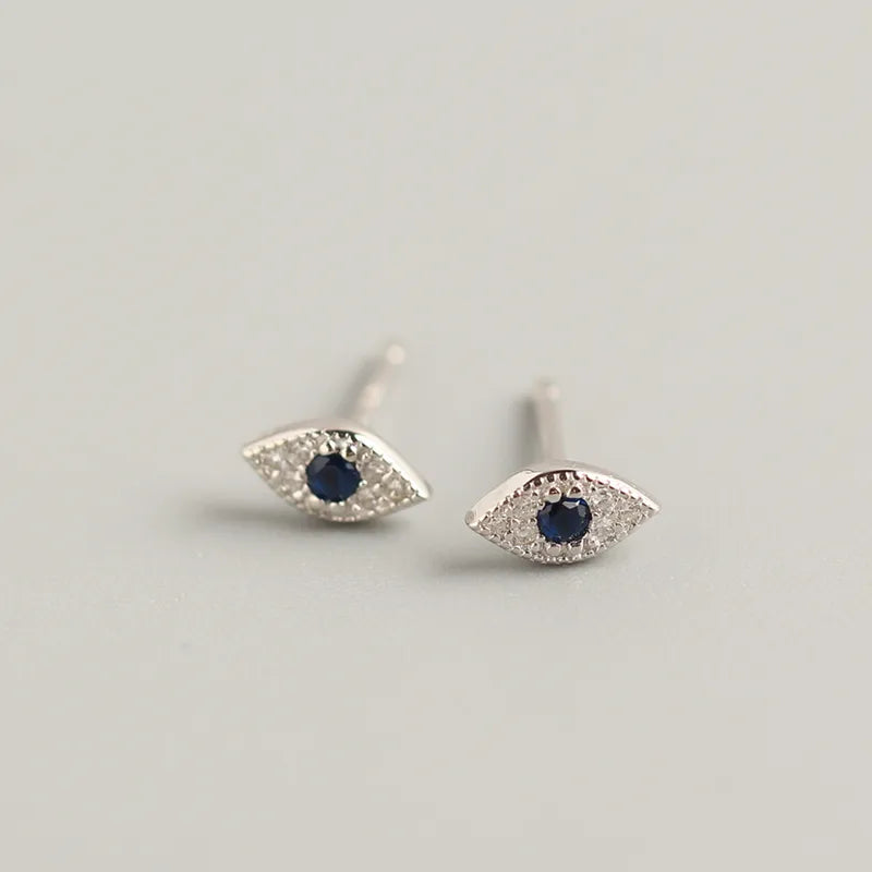 Efeu Ohrstecker - Evil Eye Sterling Silber Ohrringe - Schutz & Eleganz