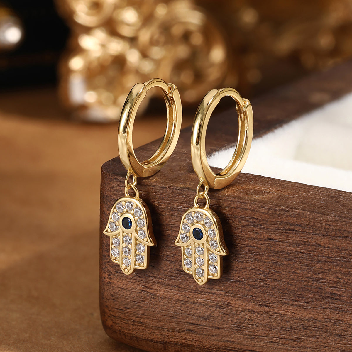 Batya Hamsaringe in Gold - 925 Sterling Silber