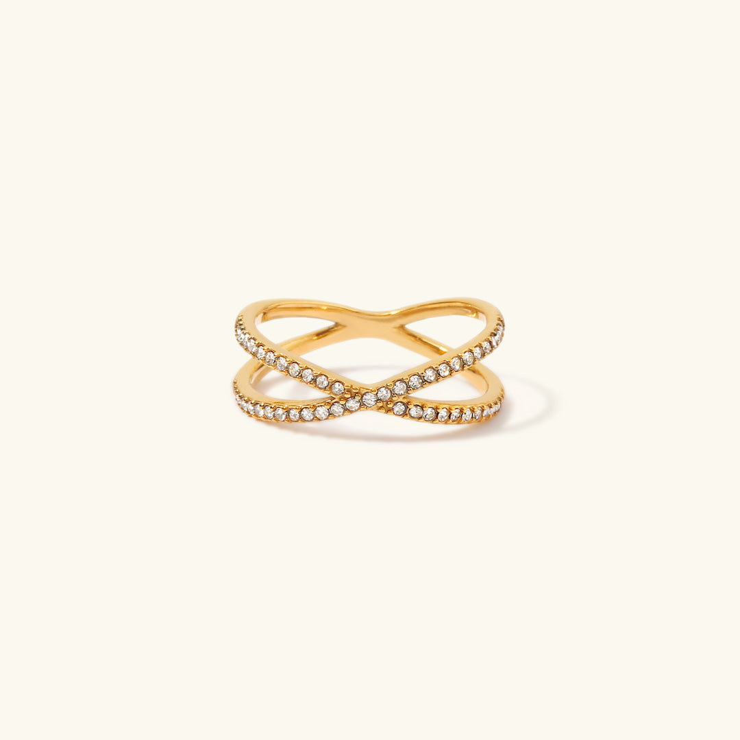 Nia Gold Kreuz Ring
