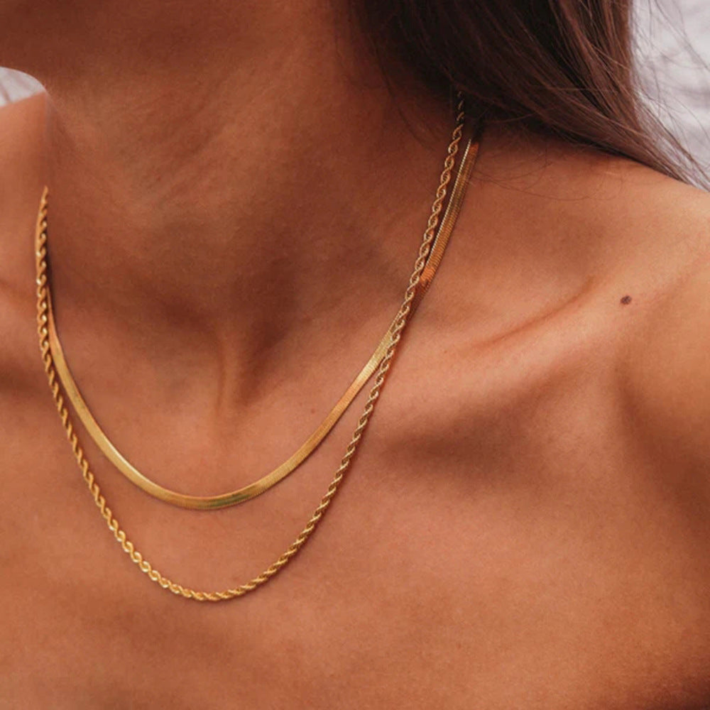 Hailey Mehrschichtige Goldkette Halskette