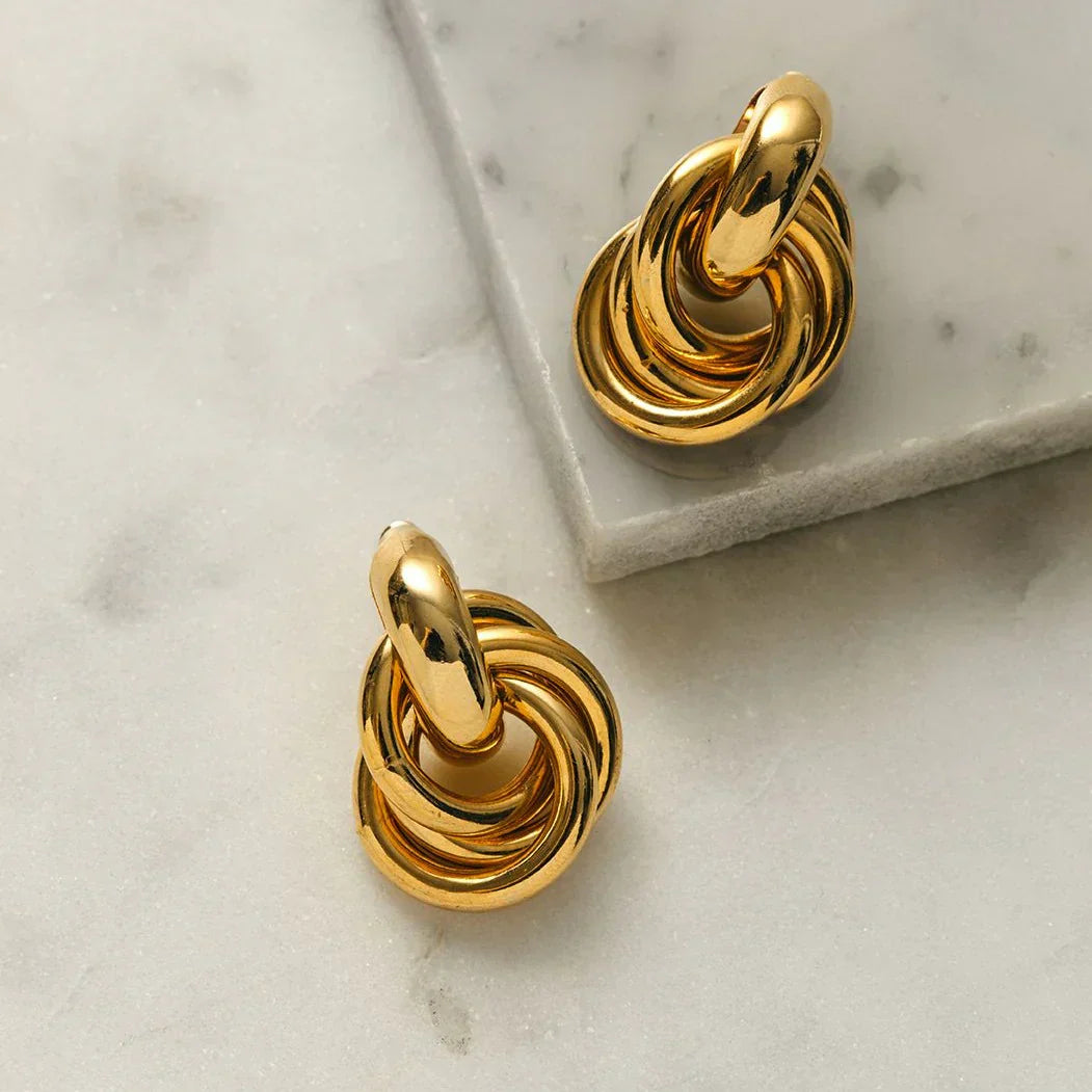 Aussage ineinandergreifende Ohrringe | Gold