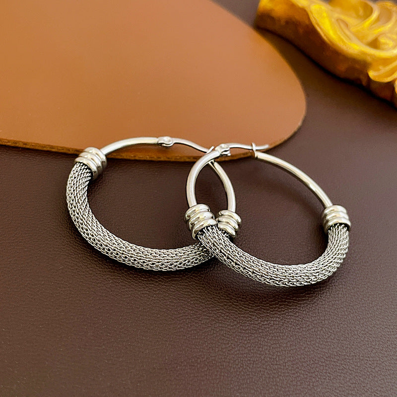 Vintage Mesh-Patchwork-Reifenohrringe