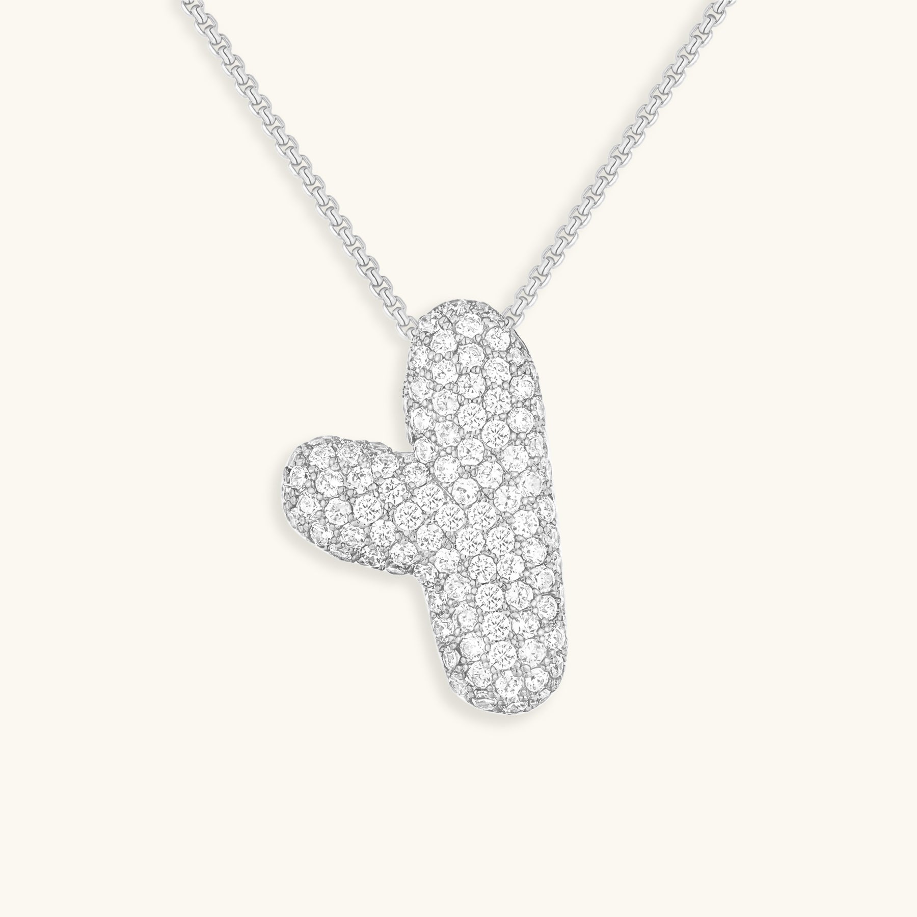 Bubble Initial Diamond Halskette