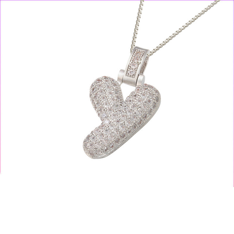 Pave Bubble Initial Halskette