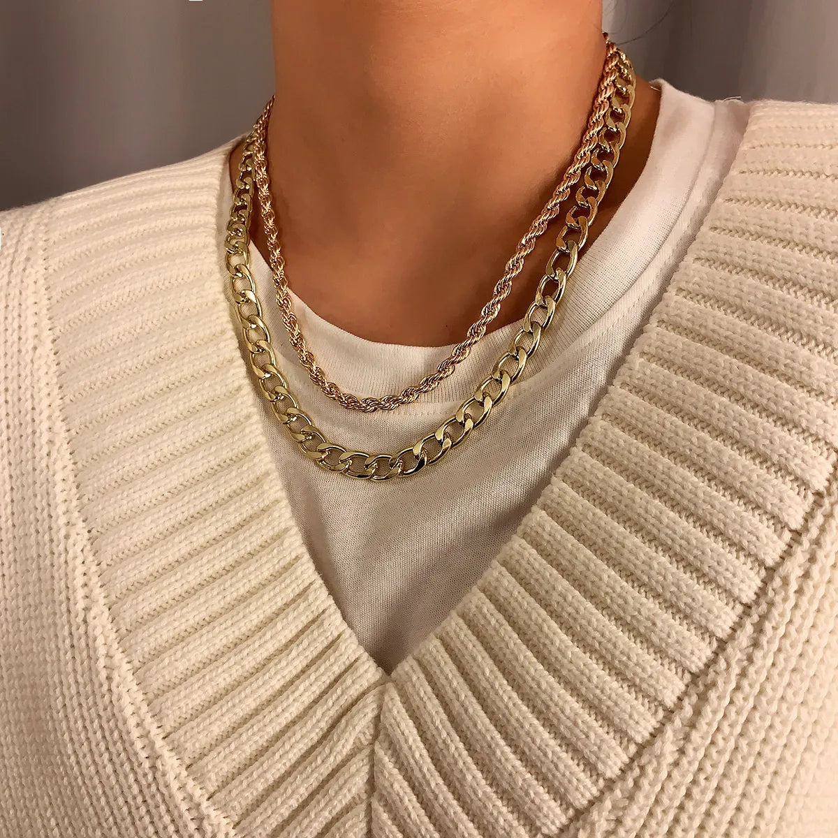 Bianca Rope Chain Gold Halskette