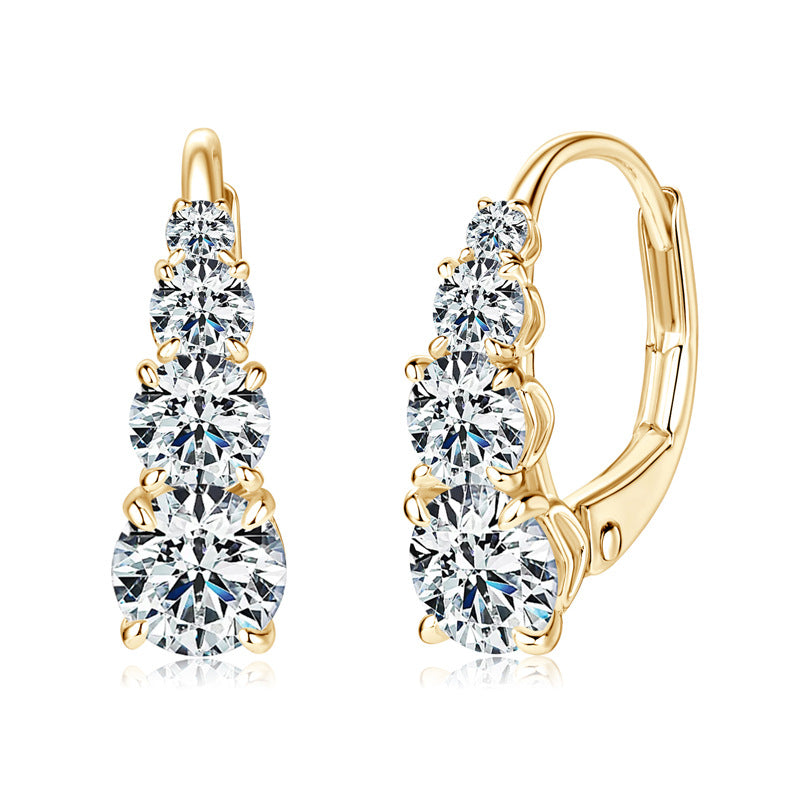 Carol Vier-Stein-Ohrringe | Gold