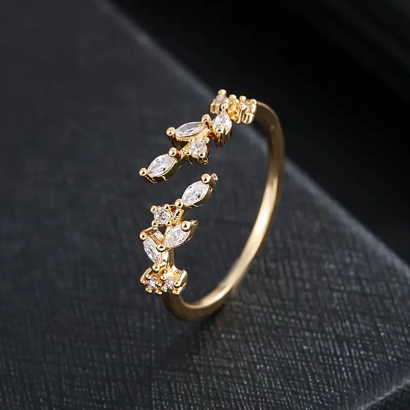 Georgia | Gold Ring mit offenem Zirkonium