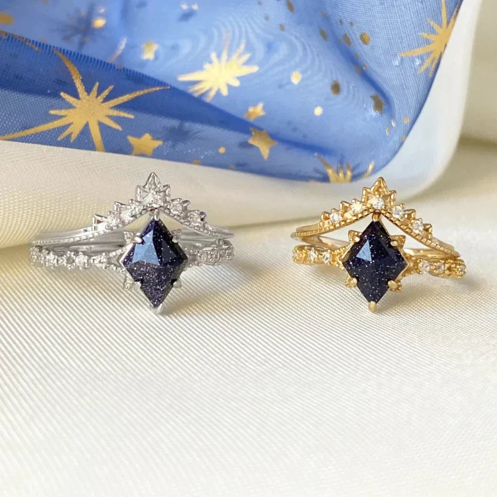 Sternennacht-Ring-Set – Verstellbares Himmlisches Design